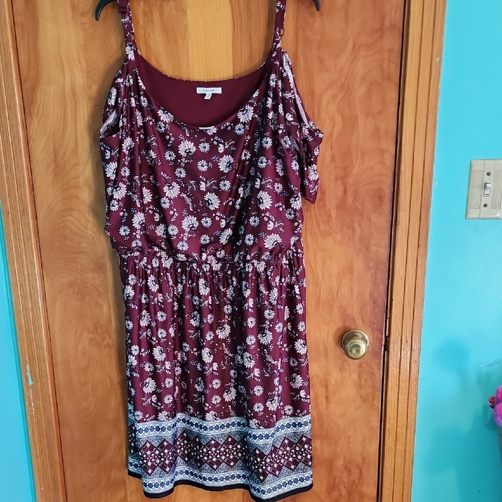 Floral Burgundy Dress